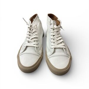 Frye White and Tan High-Top Sneakers